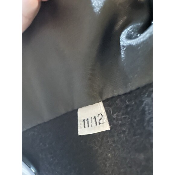 Vintage Classic International Scene Black Double Breasted Wool Overcoat Sz 11/12 - Picture 6 of 7